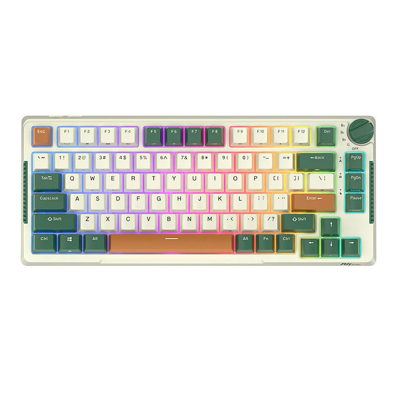 Royal Kludge RKH81 RGB bezvadu mehāniskā tastatūra, Sky cyan slēdzis (zaļa) (QWERTY)