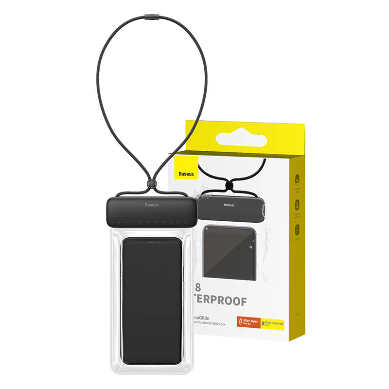Ūdensnecaurlaidīgs tālruņa futrālis Baseus AquaGlide (melns)