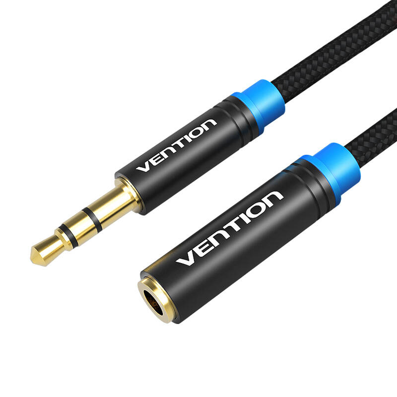 Kabeļa audio pīts 3,5 mm vīrietis-vīriete Vention VAB-B06-B150-M 1,5 m melns