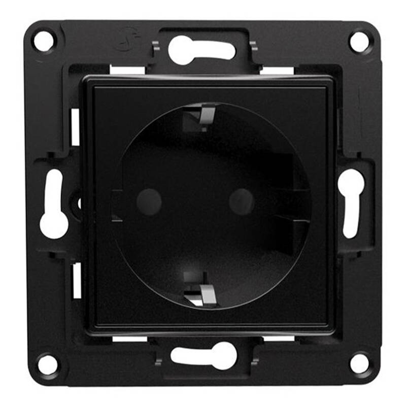 Shelly sienas kontaktligzda (melns)