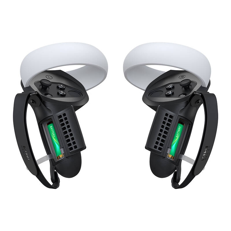 Kiwi Design Q1 PRO-2.2 kontrollera satvēriens ar baterijas vāciņu Meta Quest 2 melns