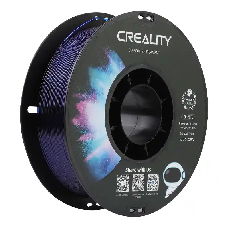 CR-PETG Filaments Creality (Caurspīdīgs zils)