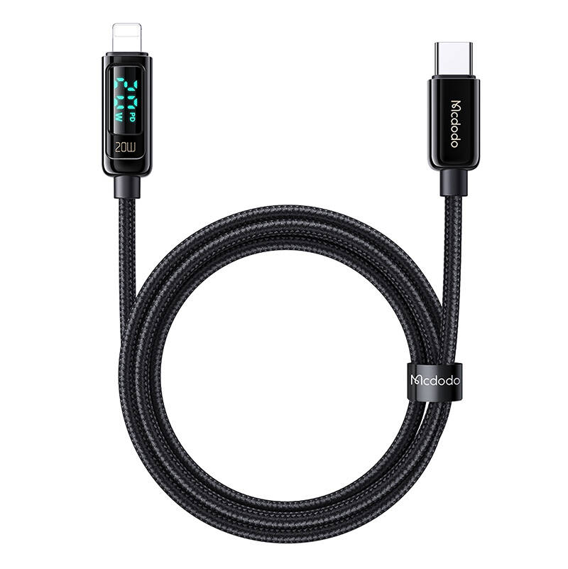 Mcdodo CA-8810 USB-C un Lightning kabelis, 36 W, 1,2 m (melns)