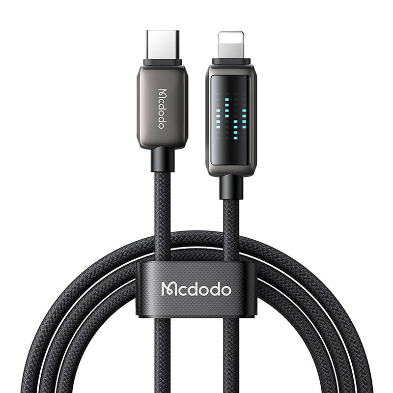 Mcdodo CA-2630 USB-C un Lightning kabelis, 36 W, LED displejs, 1,2 m