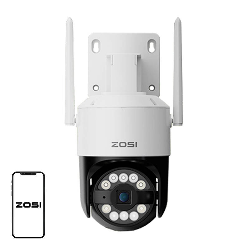 ZOSI C296 WiFi 8MP dubultā Pan Tilt IP66 āra kamera + 32GB microSD karte