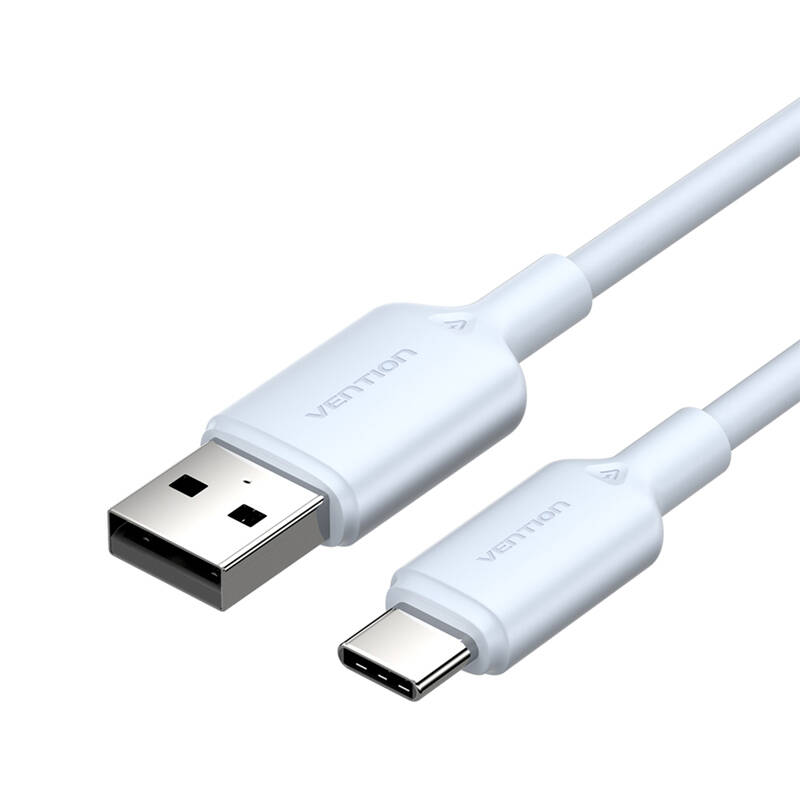 USB 2.0 A uz USB-C 3A kabelis Vention CTQLH 2M (zils)