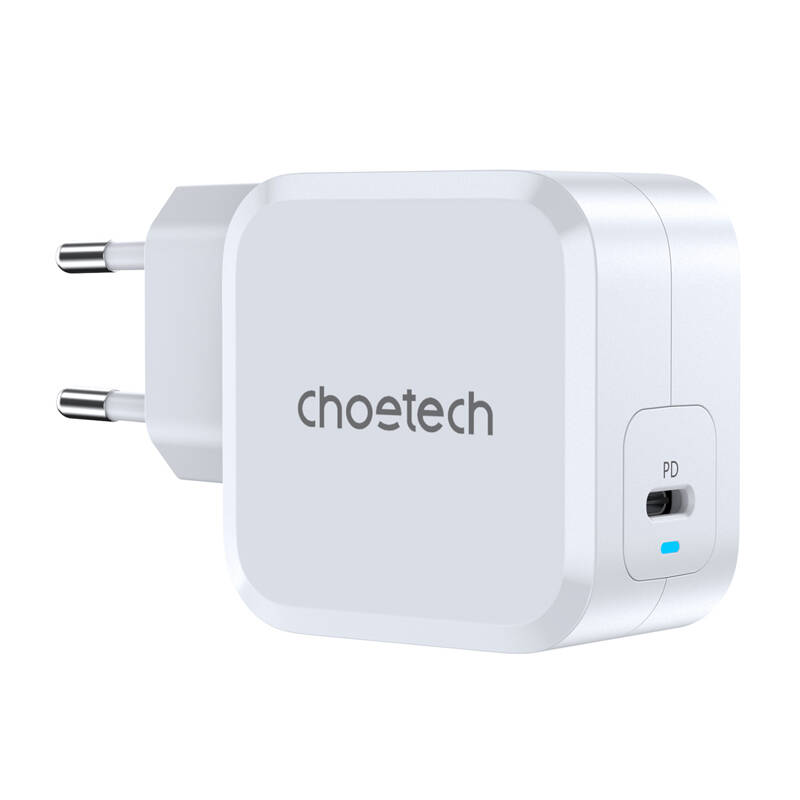 PD8007 USB-C PD45W baro lādētājs Choetech EU (balts)