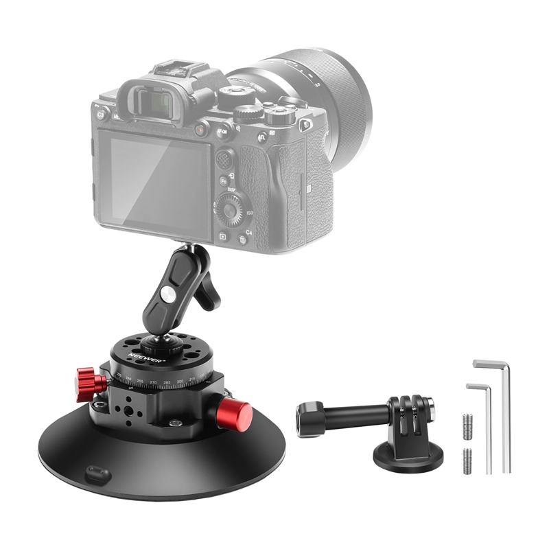 Stiprinājums ar piesūcekni 1/4 collas Neewer CA013 sporta kamerām (DJI Action, GoPro, Insta360)