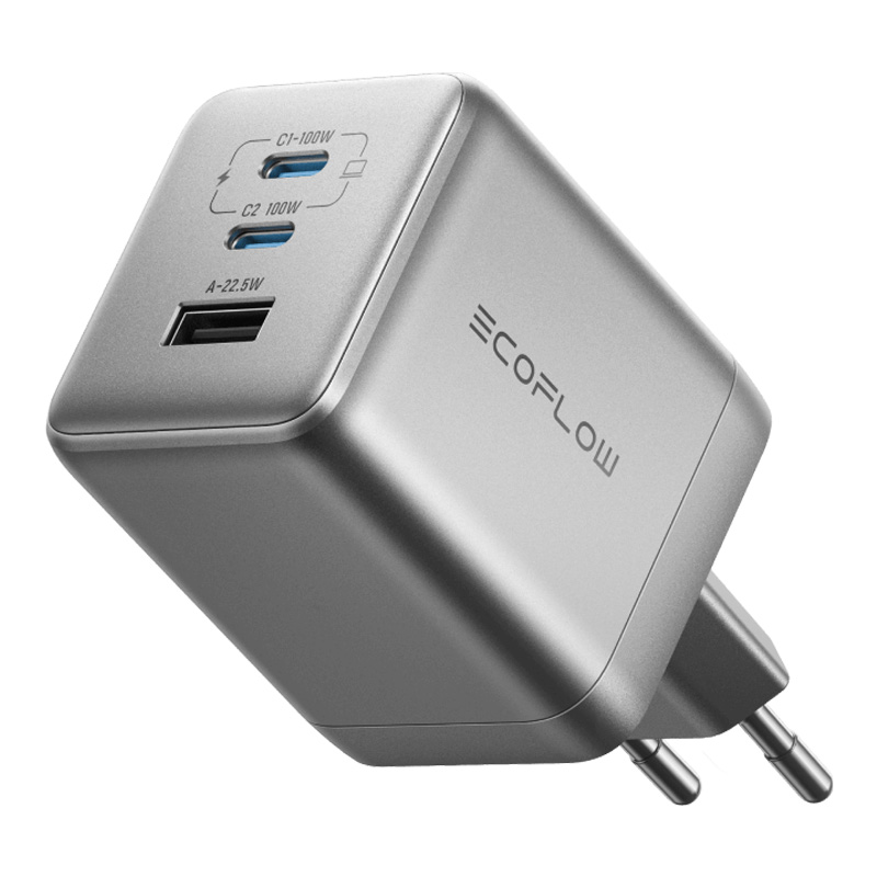 EcoFlow RAPID Pro 100W tīkla lādētājs, 2xUSB-C, 1xUSB-A, GaN
