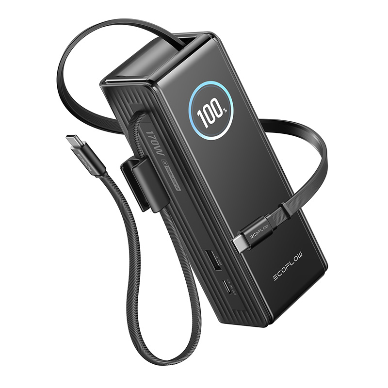 EcoFlow RAPID Powerbank 25000mAh, 170W (iebūvēti 100W kabeļi).