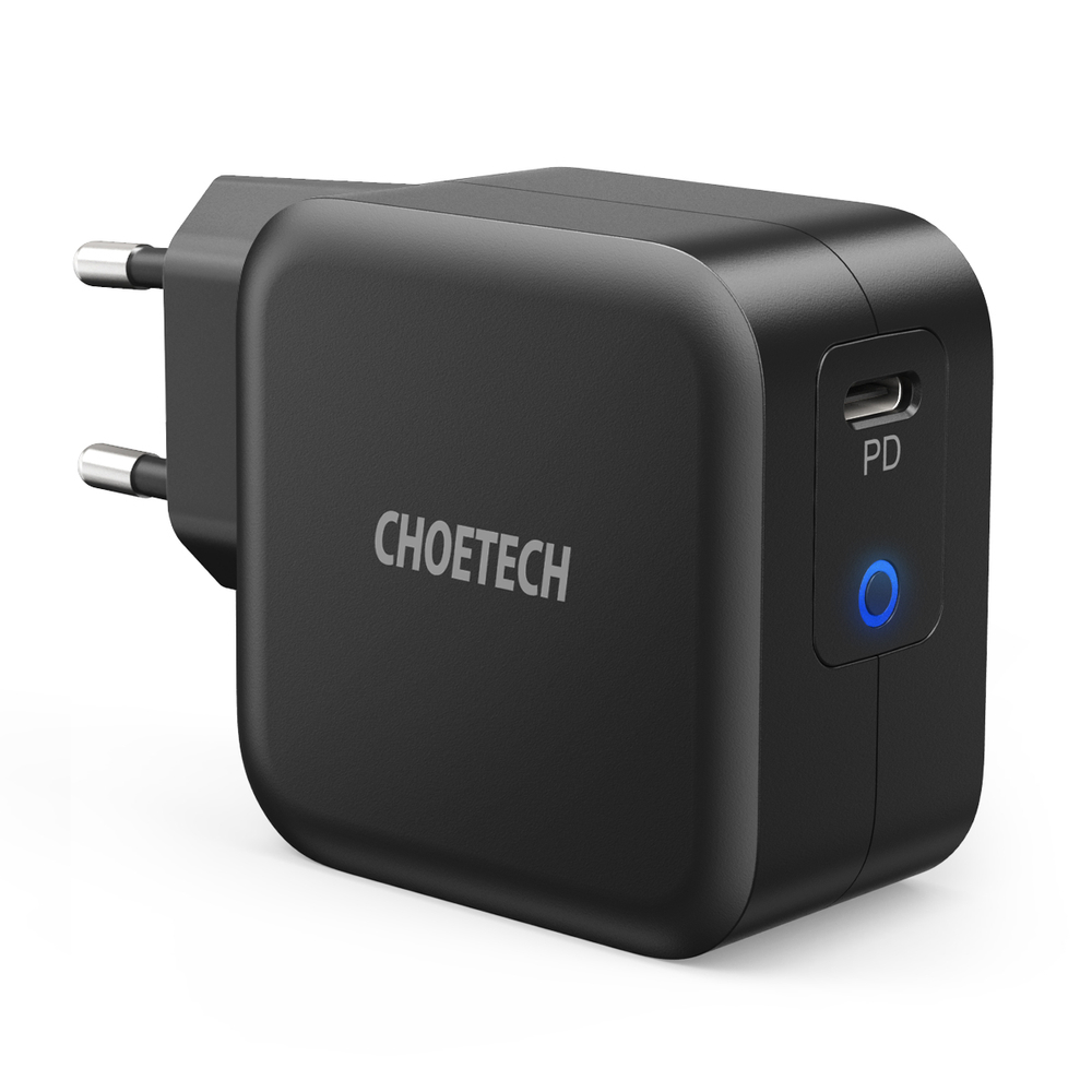 Choetech GaN USB C tipa sienas lādētājs 61W Power Delivery melns (Q6006)