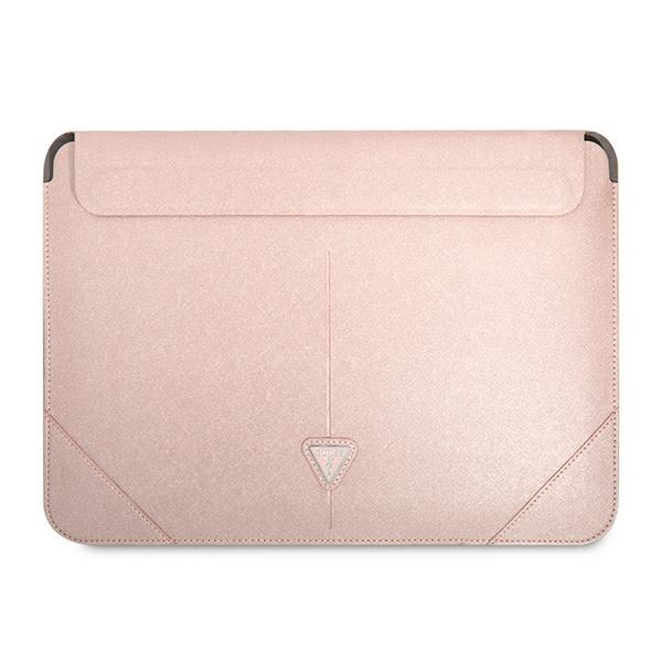Guess Saffiano Triangle Logo apvalks 14" klēpjdatoram - rozā