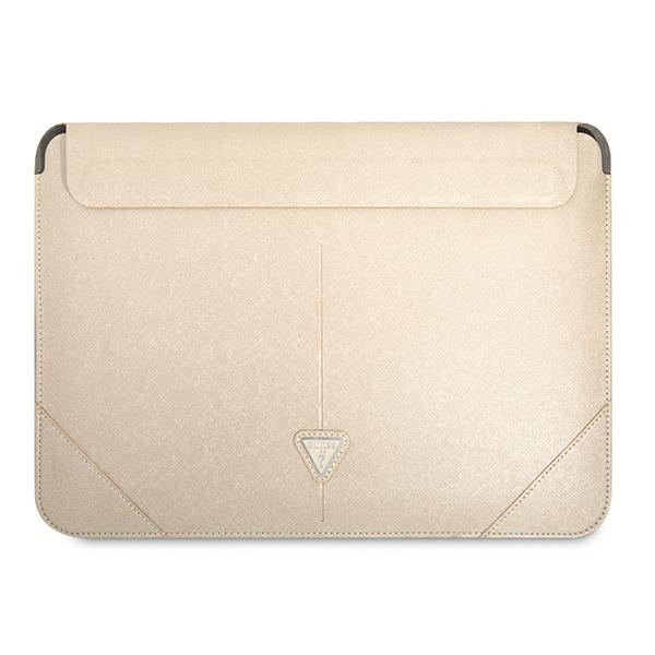 Guess Saffiano Triangle Logo apvalks 16" klēpjdatoram - bēšs