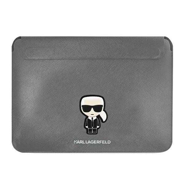 Karl Lagerfeld Saffiano Ikonik Karl apvalks 16" klēpjdatoram - sudraba