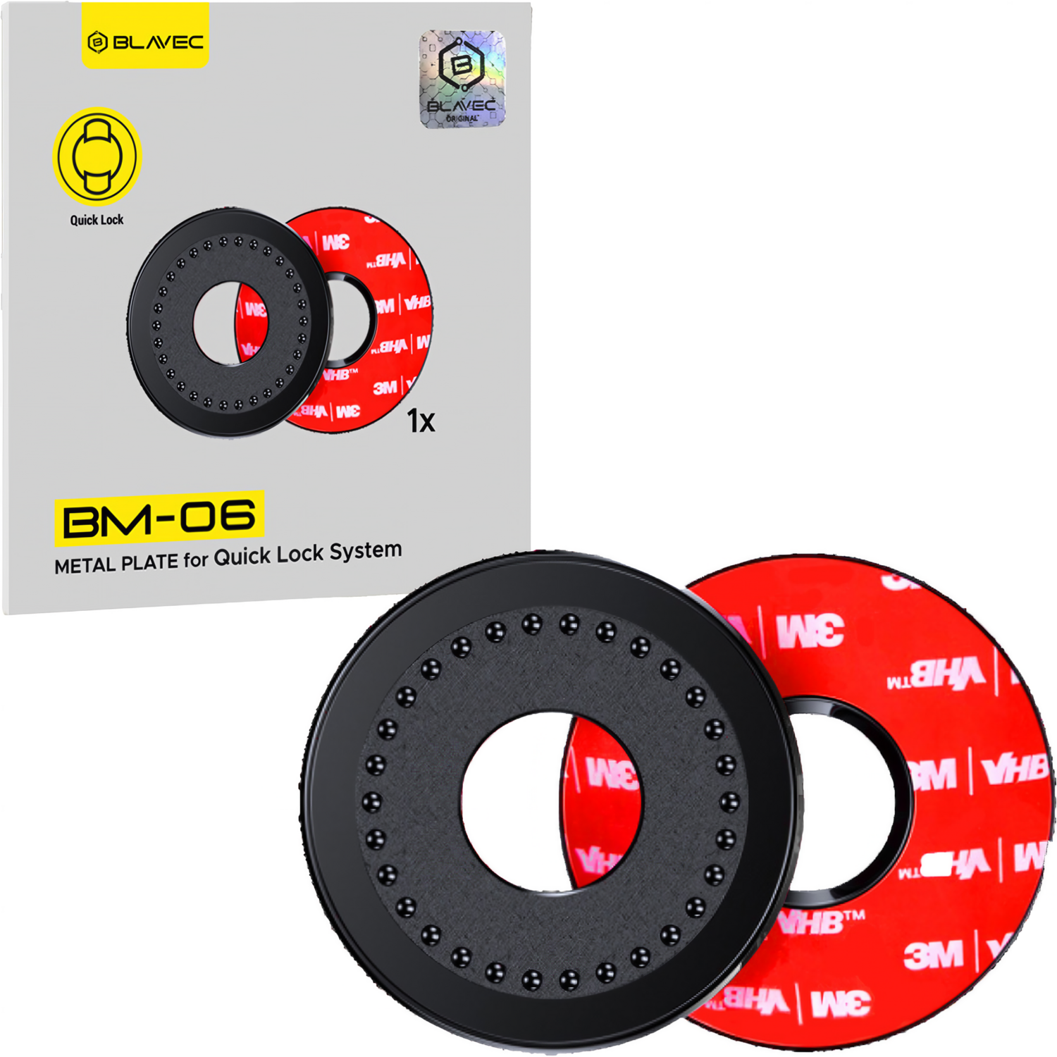 Blavec plāksne turētājam Quick Lock BM-06 gredzens melna