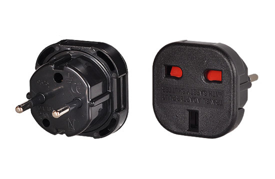 Lādētāja adapteris - Anglija-Polija - melns