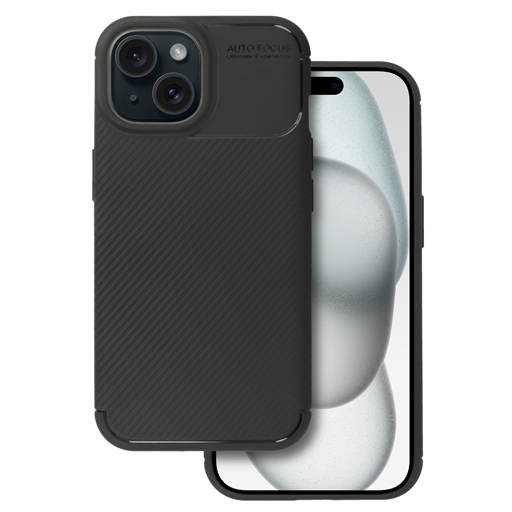 Tel Protect Carbon Elite maciņš iPhone 15 melns