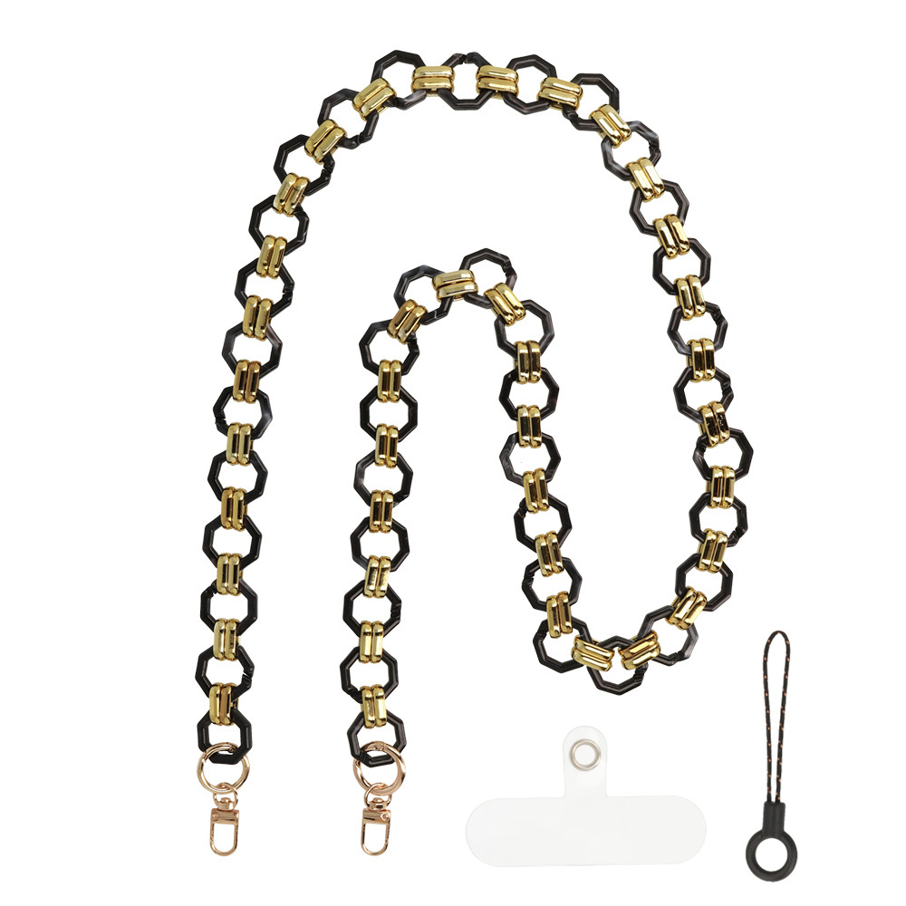 Telefona siksniņa 0809 melns-zeltains