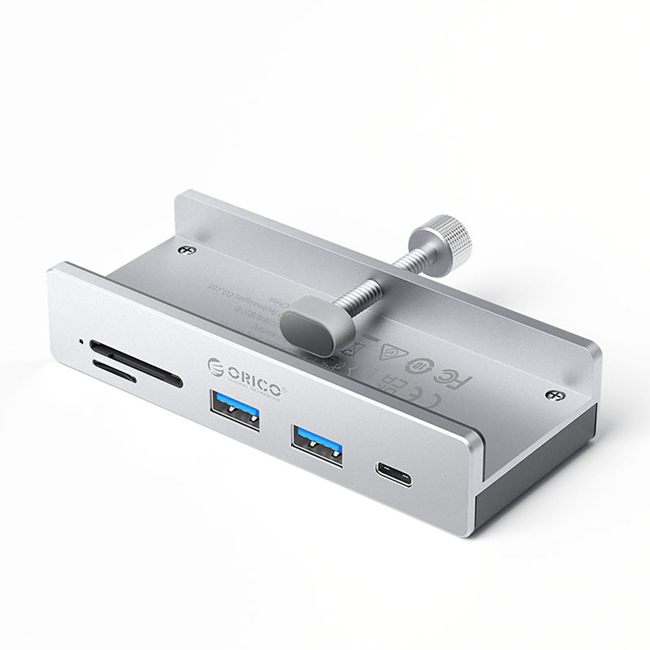 Orico MH5PC USB-C / 2x USB-A 3.2 + 1x USB-C 3.2 + 1x SD&TF - sudraba krāsā