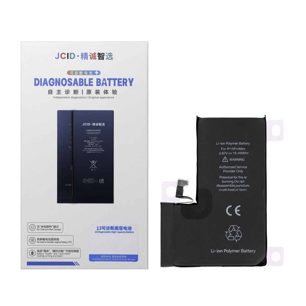 JCID Diagnosable Akumulators iPhone 15 Pro Max 4780 mAh (liela ietilpība)