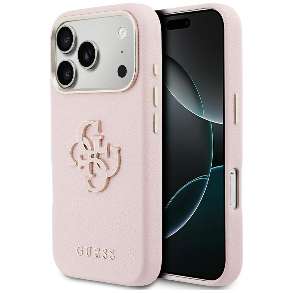 Guess FW sveķu logotipa korpuss iPhone 17 Pro Max - Rozā krāsā