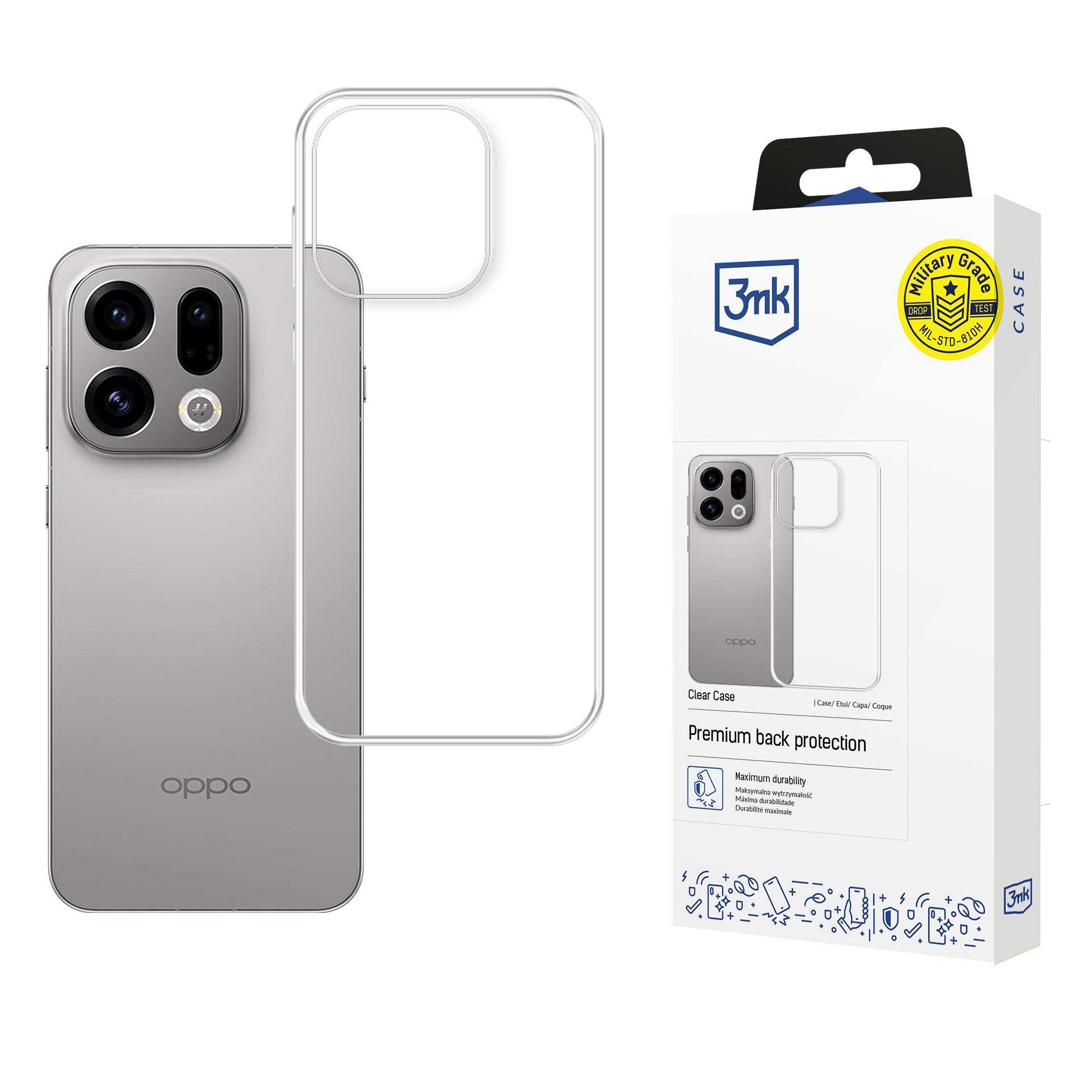 3mk Clear Maciņš for Oppo Find X9 - caurspīdīgs