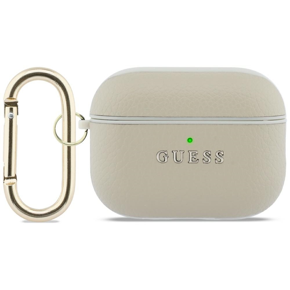 Guess Grained Classic Logo Hook maciņš for AirPods Pro 3 - zelta