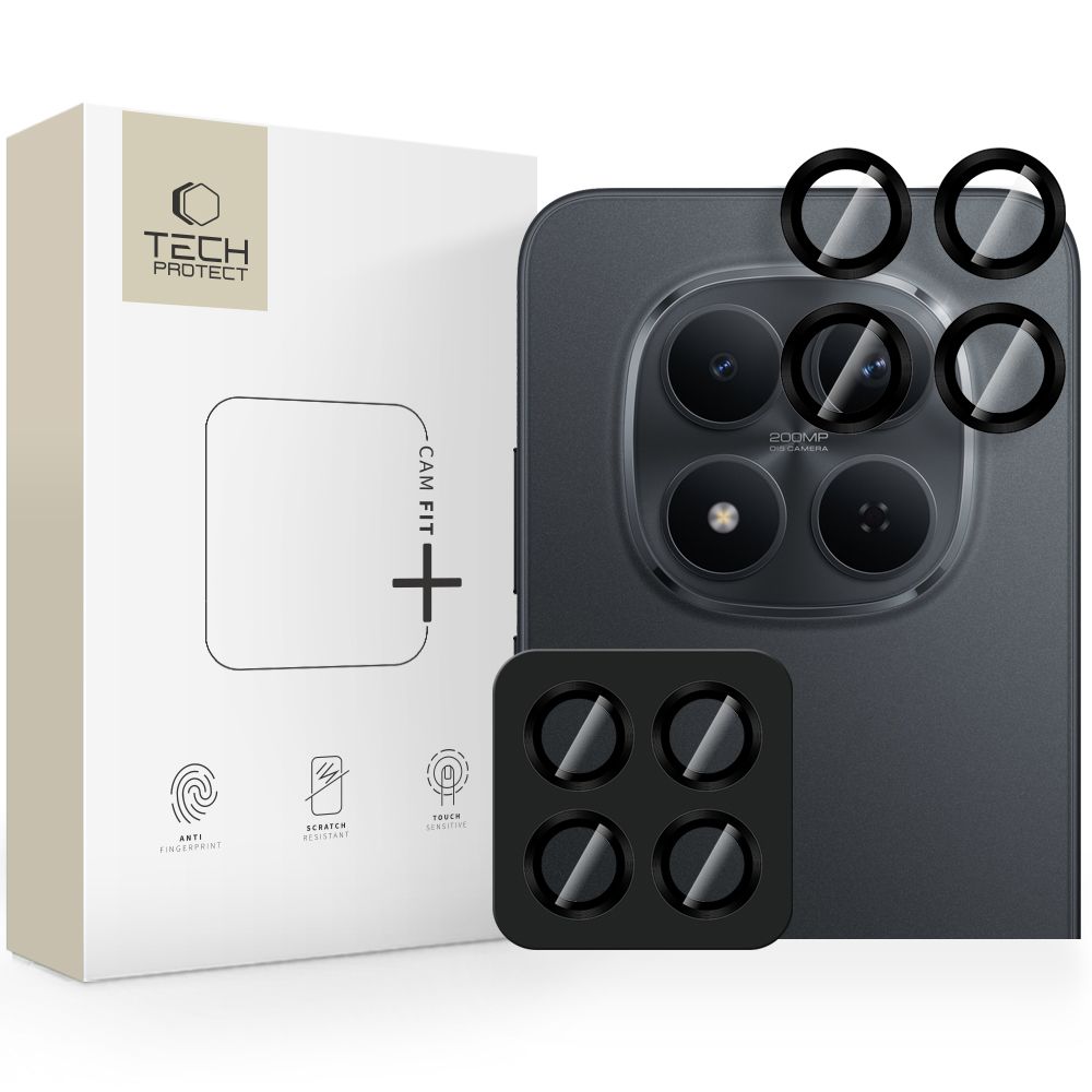 Tech-Protect Camring Fit+ kameras vāciņš priekš Xiaomi Redmi Note 15 Pro 5G / 15 Pro+ - Melns