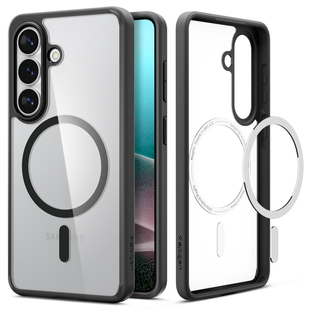 Spigen Ultra Hybrid Mag MagSafe Maciņš for Samsung Galaxy S26 - Clear melns