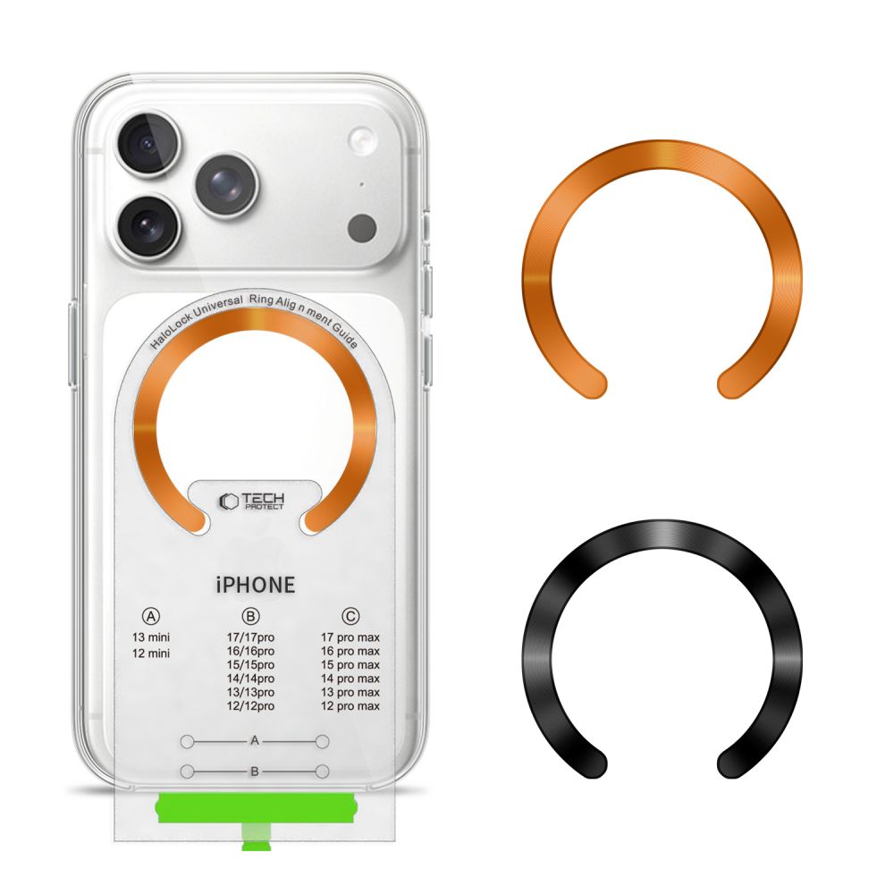 Tech-Protect MMP-210 MagSafe 2-Pack magnētiskais gredzens - oranžs / melns
