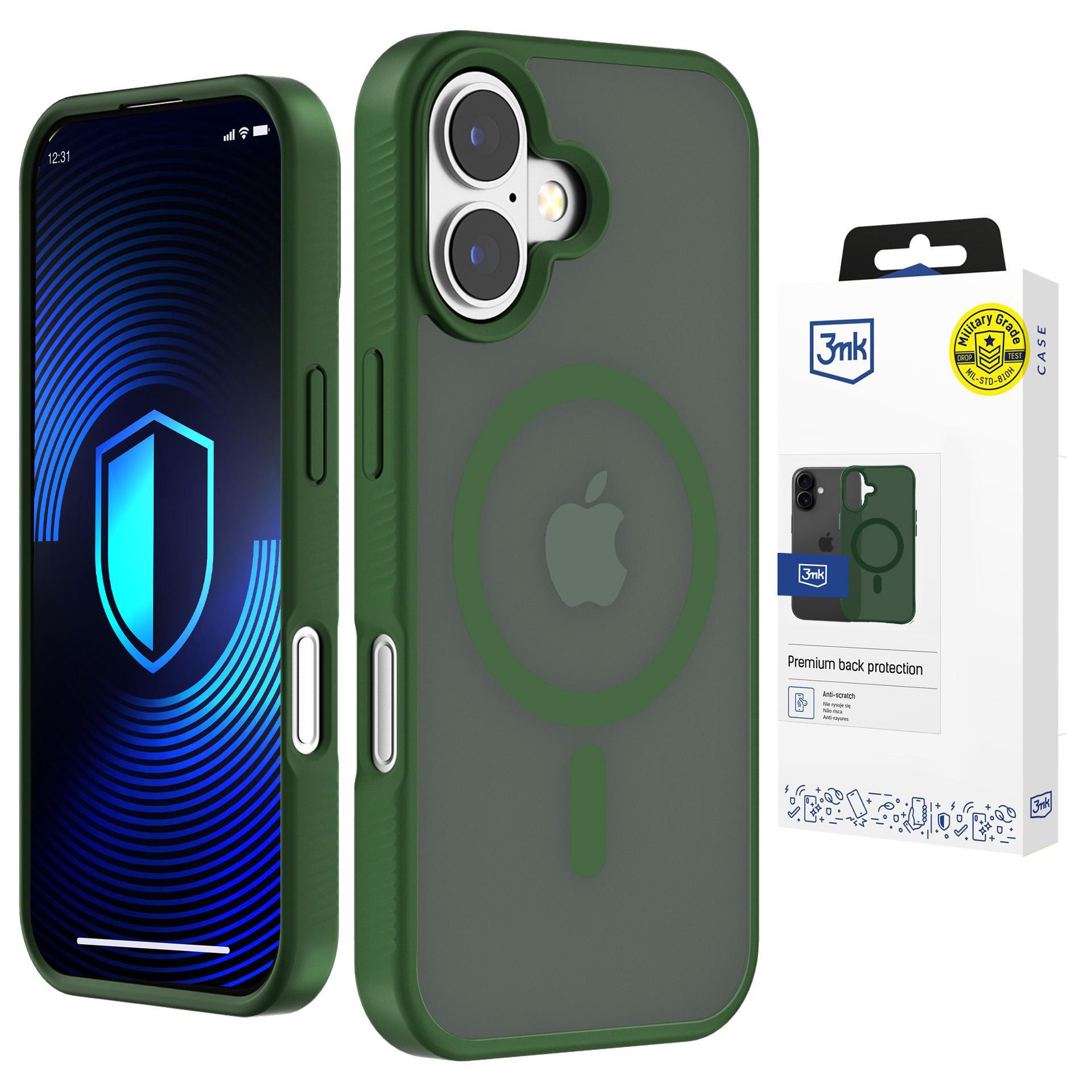 3mk Smoke MagCase for iPhone 16 - zaļš-Translucent