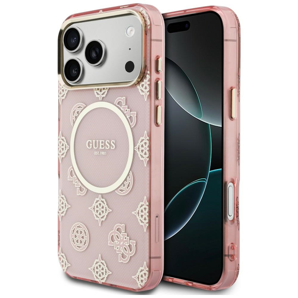 Guess IML Peony Dot MagSafe Maciņš for iPhone 17 Pro Max - rozā