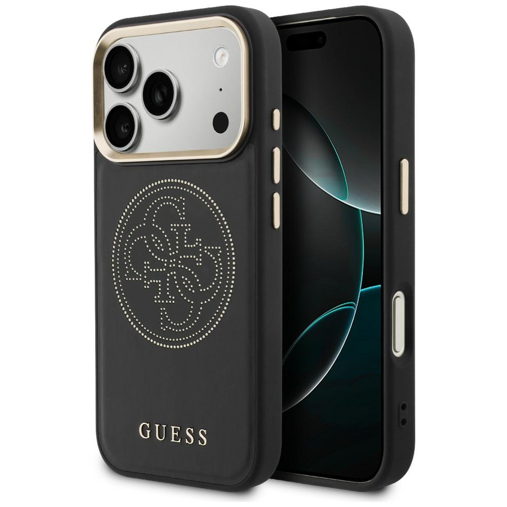 Guess Perforated 4G MagSafe maciņš for iPhone 17 Pro Max - melns