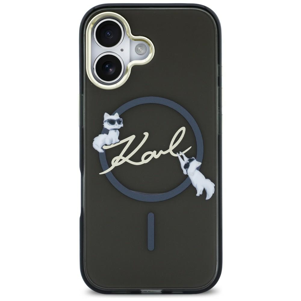 Karl Lagerfeld IML Choupettes Karl Script Logo MagSafe iPhone Air Maciņš - melns