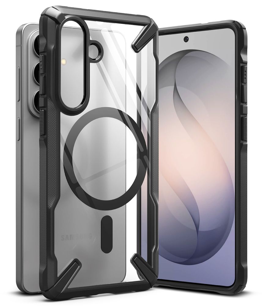 Ringke Fusion X Magnetic MagSafe Maciņš for Samsung Galaxy S26 - Clear melns