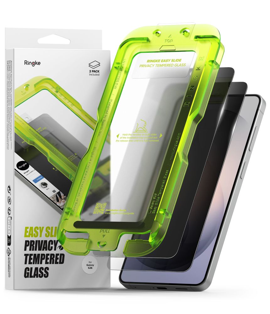 Ringke Easy Slide Privacy Tempered Glass 2-Pack for Samsung Galaxy S26