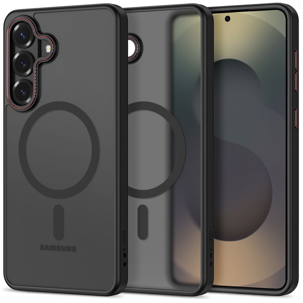 Tech-Protect MagCam MagSafe Maciņš for Samsung Galaxy S26+ - melns and sarkans