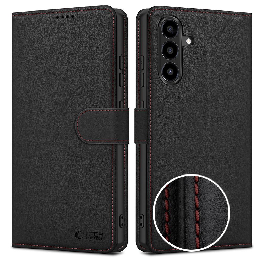 Tech-Protect Wallet Case for Samsung Galaxy A57 5G - Black and Red