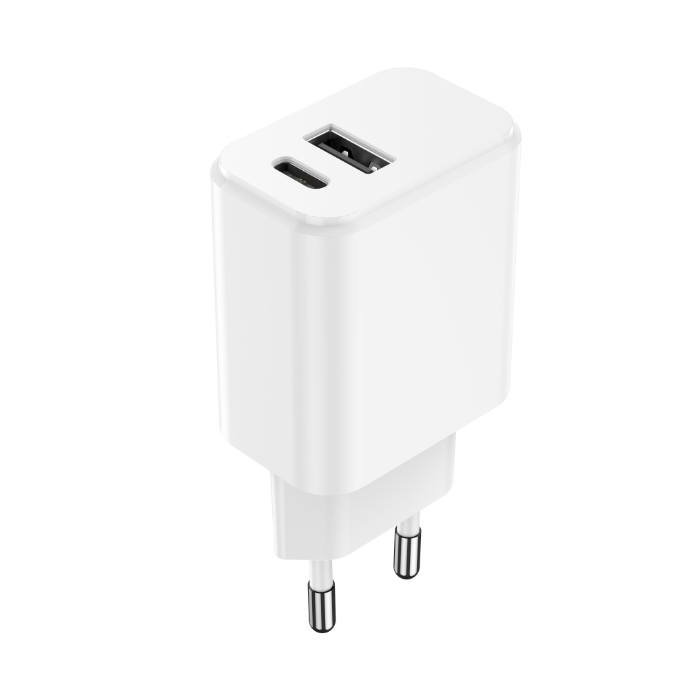 Setty lādētājs 1x USB + USB-C 3A 20W balts