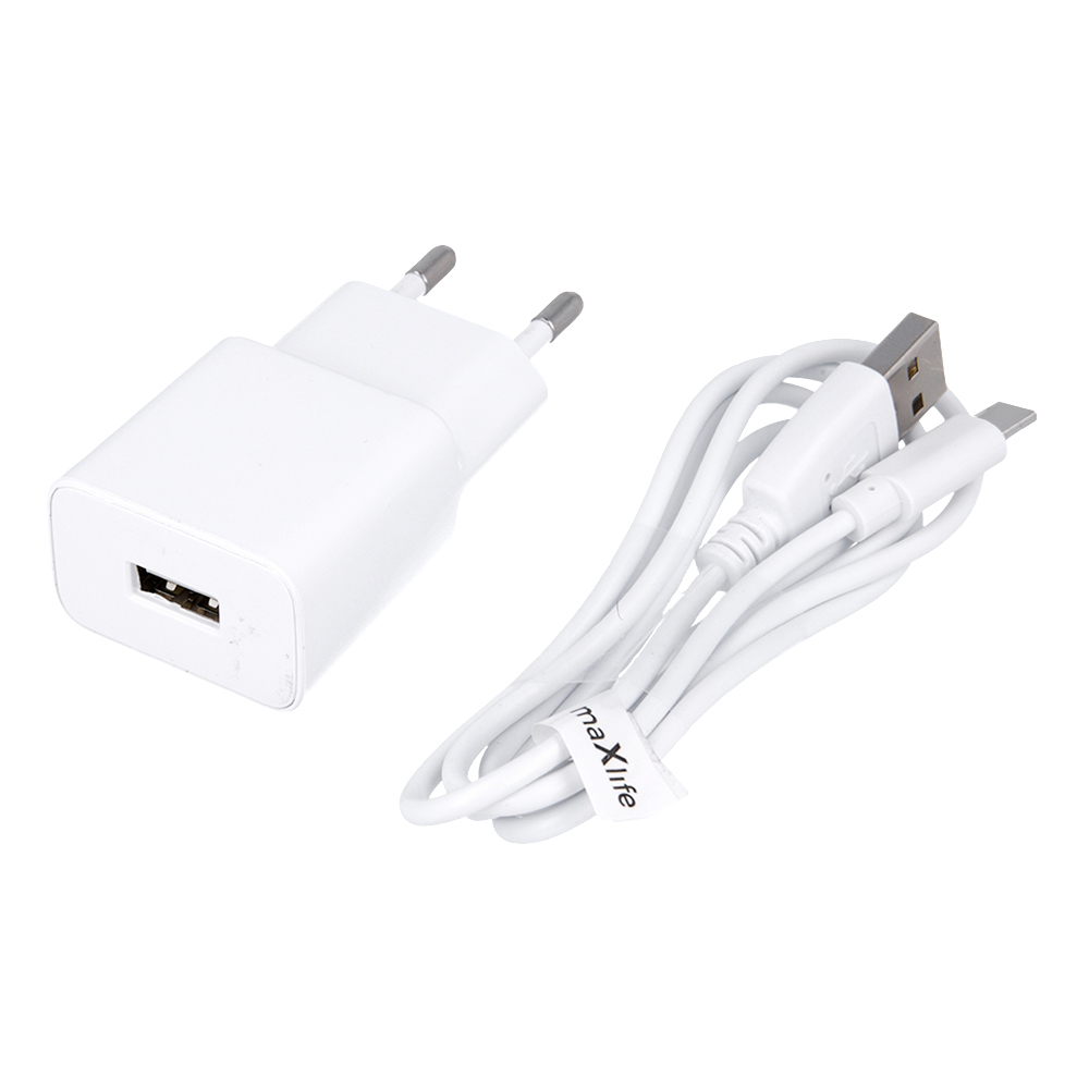 Maxlife MXTC-01 lādētājs 1x USB 1A + USB-C kabelis