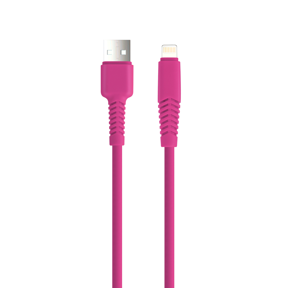 Komplektēšanas kabelis USB - Lightning 1,5 m 2,1A KSA-L-1.526 rozā krāsā