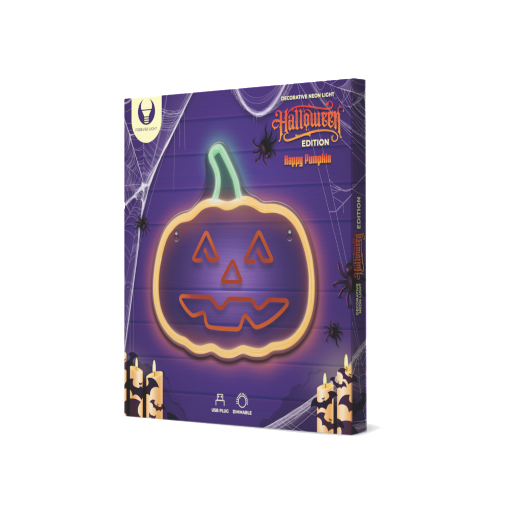 Neon PLEXI LED HAPPY PUMPKIN oranžs zaļš FPNE10 Forever Light