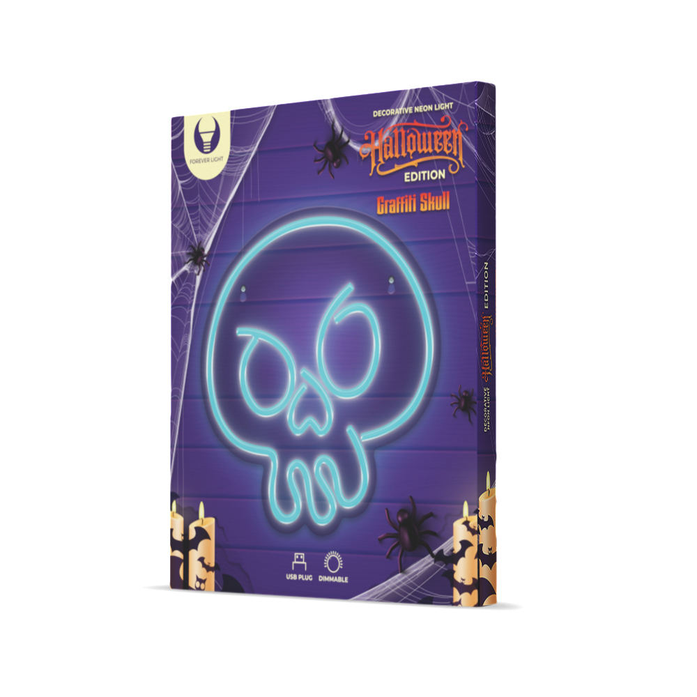 Neon PLEXI LED GRAFFITI SKULL tirkīza FPNE15 Forever Light