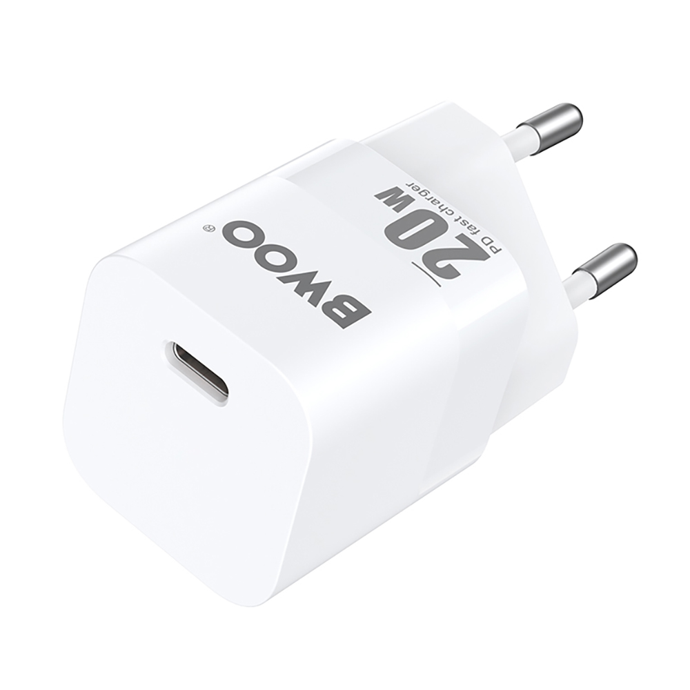 BWOO CDA155 PD sienas lādētājs 1x USB-C ports 1A 20W balts