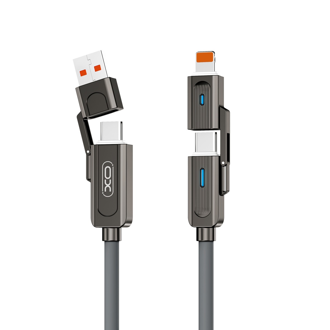 XO kabeli NB275 4w1 USB-C - Lightning + USB - USB-C 60W 1,0m šari