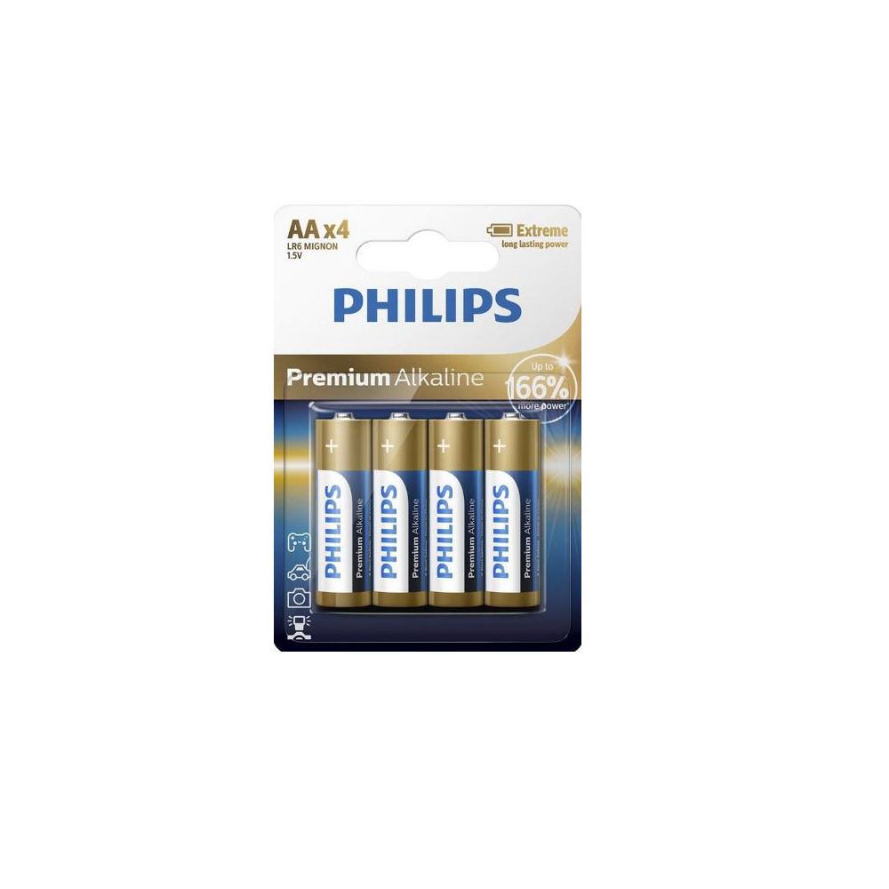 Akumulators PHILIPS AA LR6 4gab Premium Alkaline