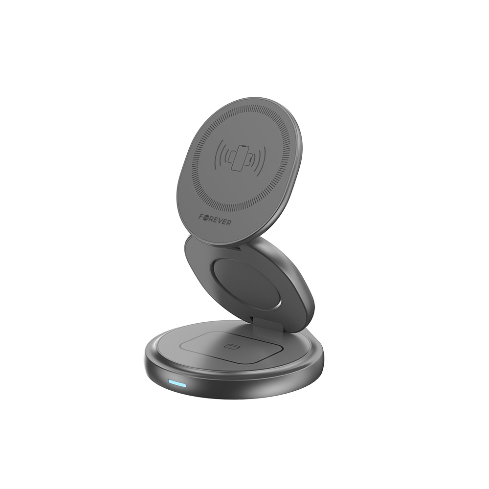 Forever MAWC-200 magnētiskais bezvadu lādētājs 15W pelēks 3in1
