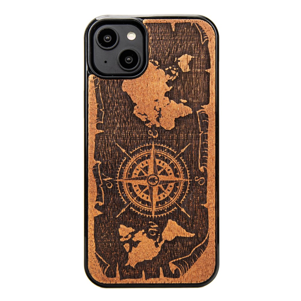 Korpuss iPhone 15 Plus 6,7" Compass Rose Merbavs, kokvilnas koks