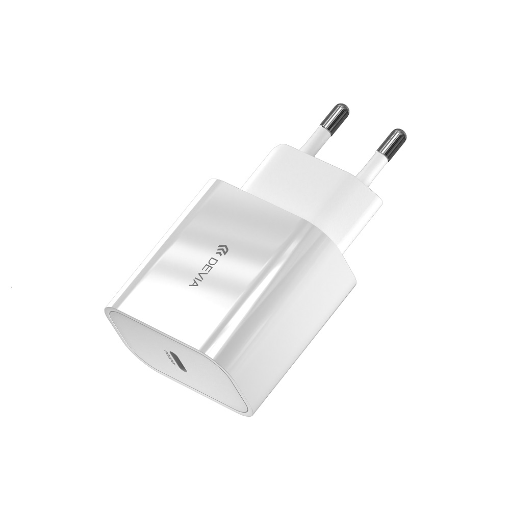 Devia sienas lādētājs Smart PD 1x USB-C 20W, balts