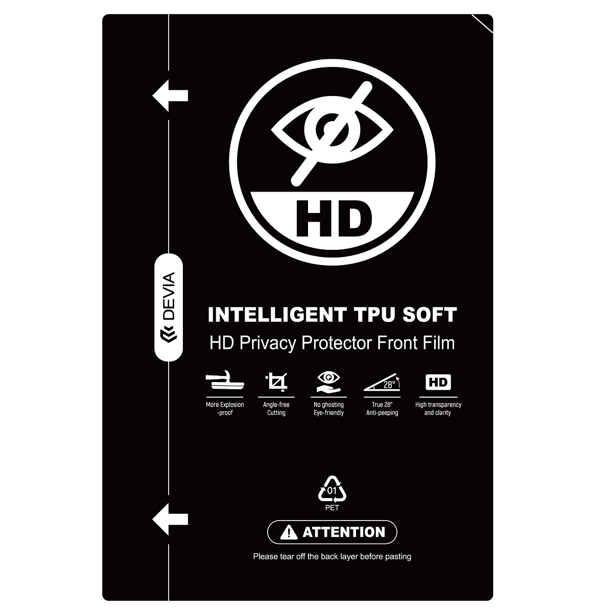 Devia Komplekts folijas pret sadursmēm privātums HD griešanas mašīnai 10gab viedtālrunim LCD